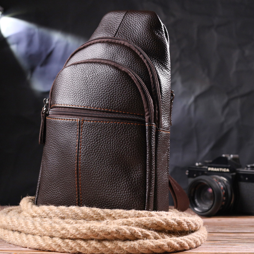 Сумка Vintage Чоловіча через плече з натуральної шкіри Коричнева (21308) - зображення 8