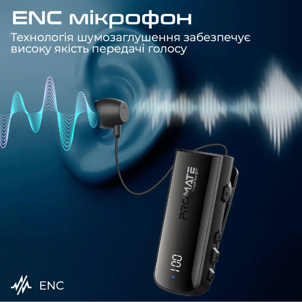 Навушники Promate Monoflix-bt Black (monoflix-bt.black) - зображення 3