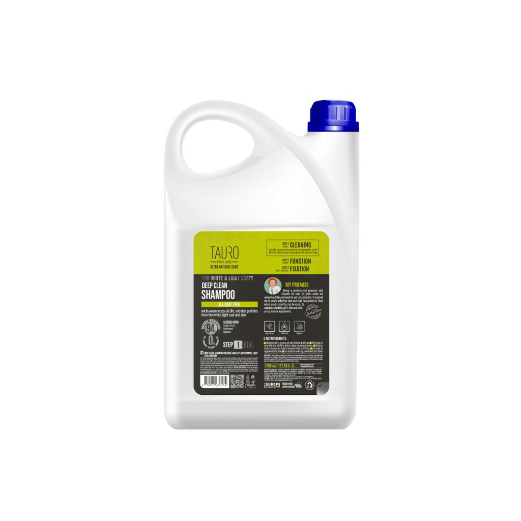Шампунь для тварин Tauro Pro Line Ultra Natural Care для білого, світлого забарвлення 3785 мл (TPL63617) - зображення 1