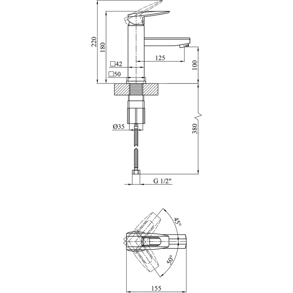 Змішувач Kroner Kante-C010 (CV023579) - изображение 6