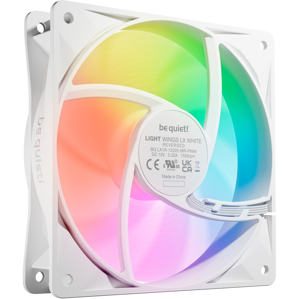 Кулер до корпусу Be quiet! Light Wings LX 120mm PWM Reverse білий (BL133) - зображення 2