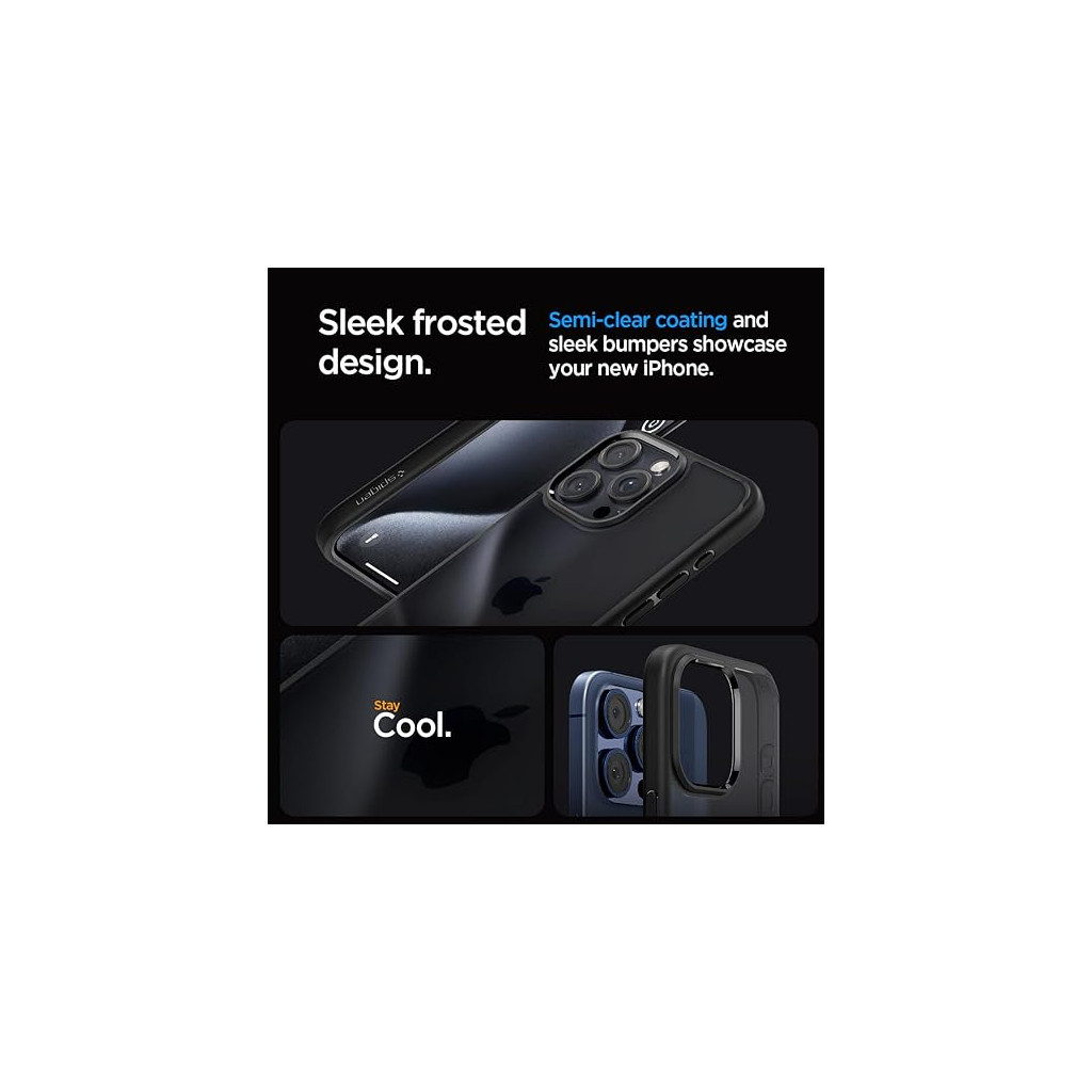 Чохол до мобільного телефона Spigen Apple iPhone 15 Pro Ultra Hybrid Frost Black (ACS06709) - зображення 12