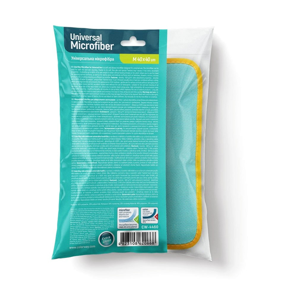 Серветки для прибирання ColorWay Мікрофібра для універсального застосування 600gsm 40 х 40 см 1 шт. (CW-4460) - зображення 2