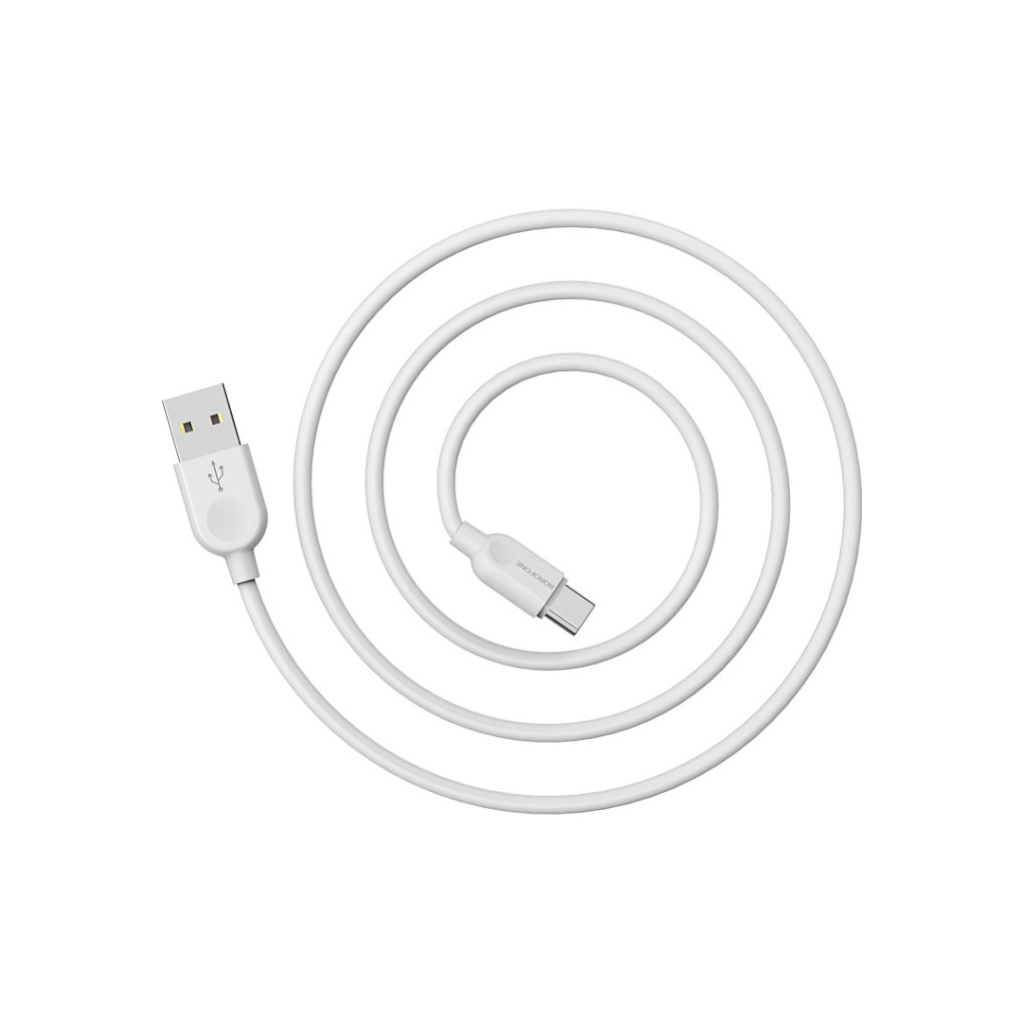 Дата кабель USB 2.0 AM to USB-C 1.0m 2.4A PVC BX14 white BOROFONE (6957531089995) - зображення 3