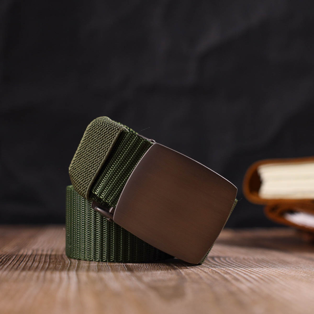 Ремінь Vintage З металевою пряжкою з текстилю Зелений (20595) - изображение 9