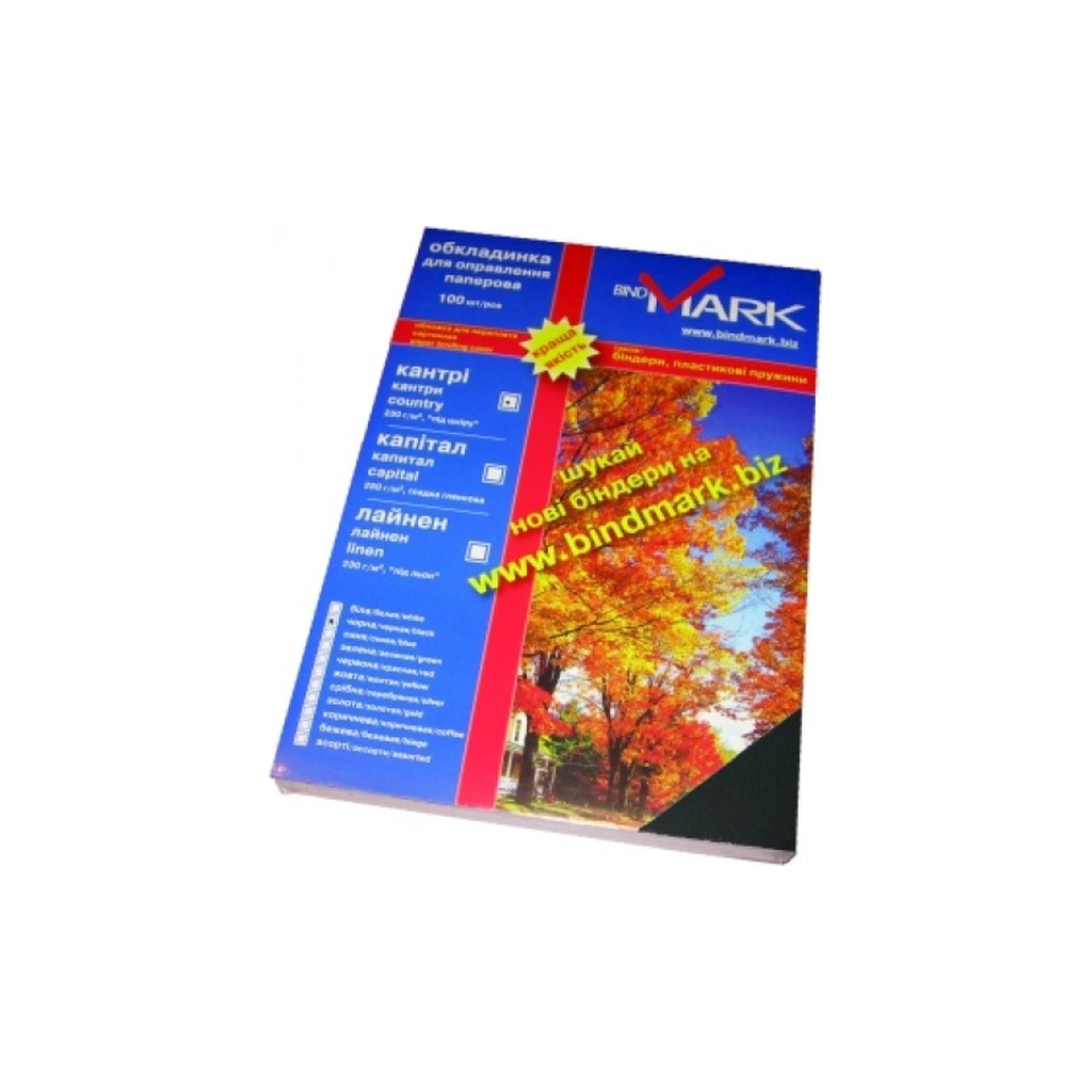 Обкладинка для палітурки bindMARK карт. Кантри А4 230г/м2 (100 шт.) черная (41702) - изображение 1