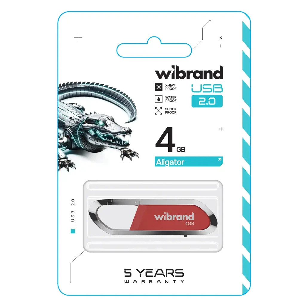 USB флеш накопичувач Wibrand 4GB Aligator Red USB 2.0 (WI2.0/AL4U7DR) - зображення 2
