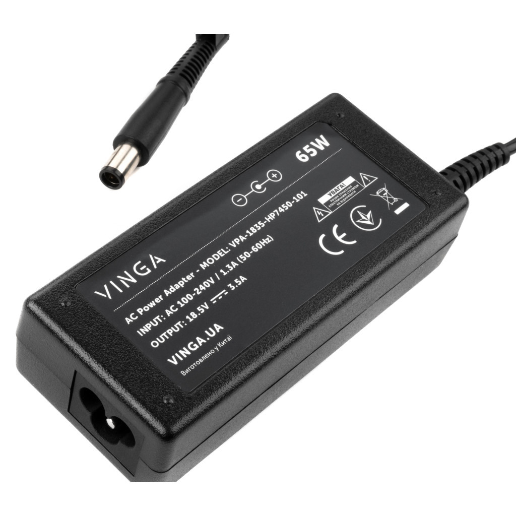 Блок живлення до ноутбуку Vinga HP 65W 18.5V 3.5А 7.4*5.0 (VPA-1835-HP7450-101) - зображення 3