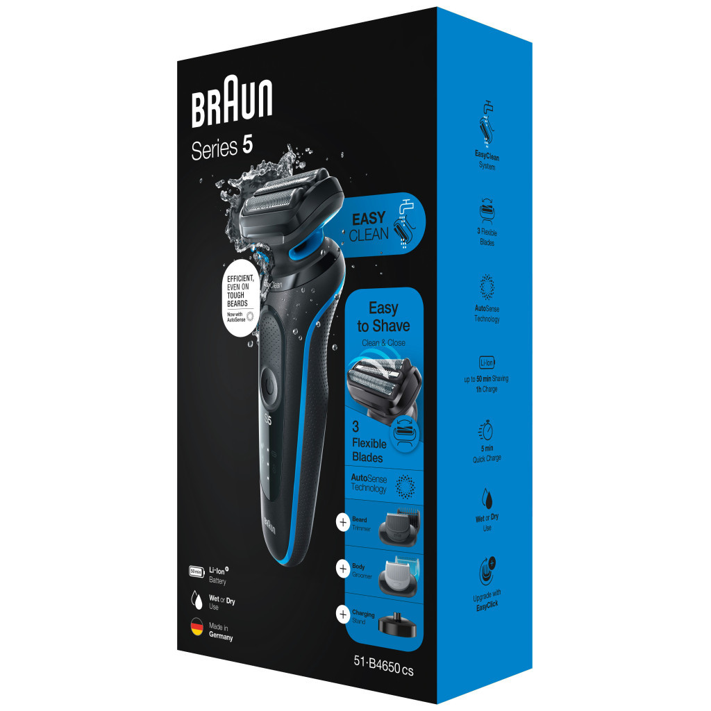 Електробритва Braun Series 5 51-B4650cs BLACK / BLUE - зображення 6