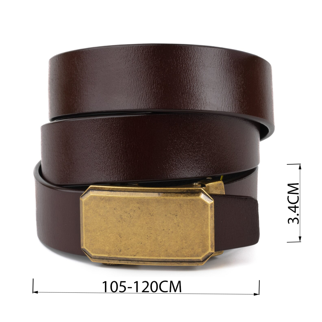Ремінь Vintage Чоловічий з латунною пряжкою Коричневий (20276) - зображення 3