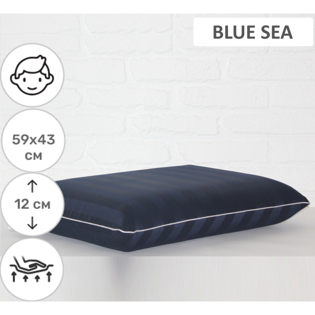 Подушка MirSon ортопедична 6048 Noble stripe Blue sea Men 59х43х12 (2200003261714) - зображення 2