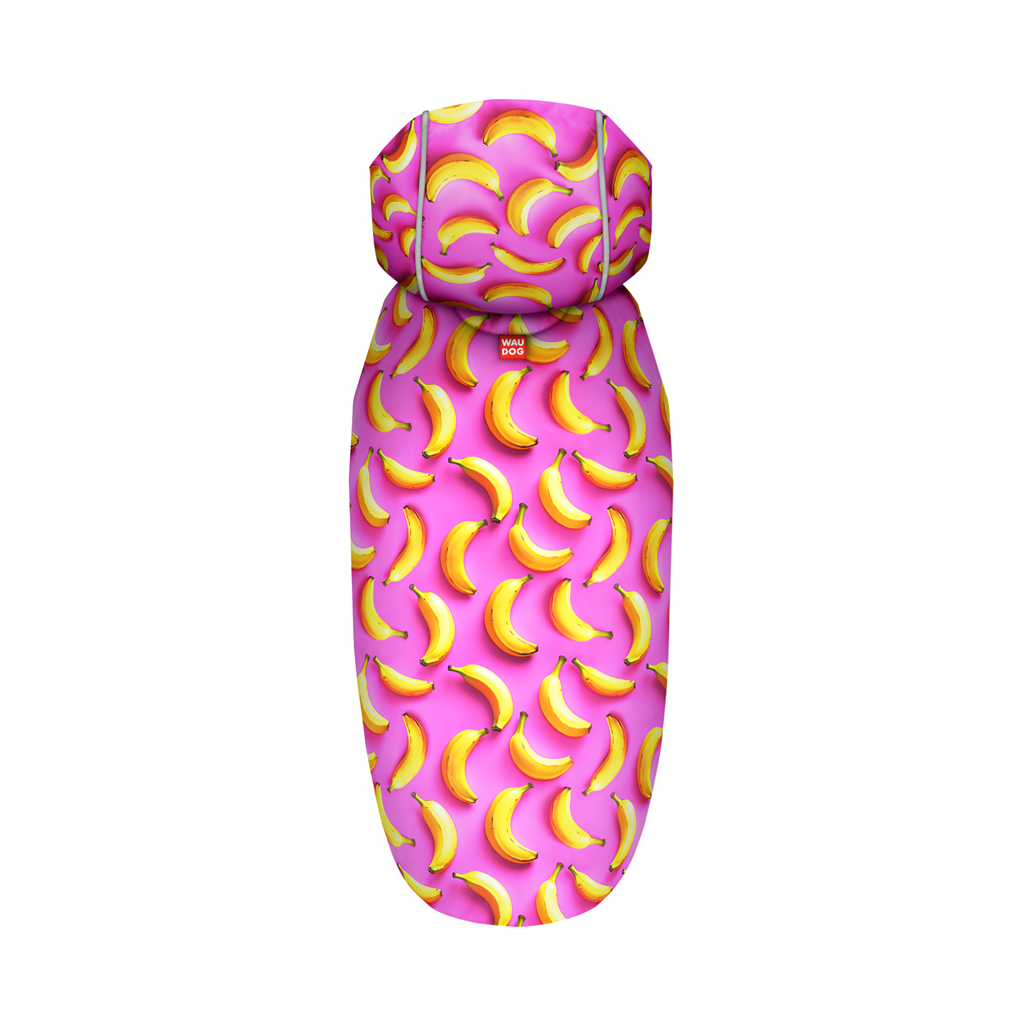 Дощовик для тварин WAUDOG Clothes Накидка з капюшоном Банани на рожевому XXS (354-4055) - зображення 3