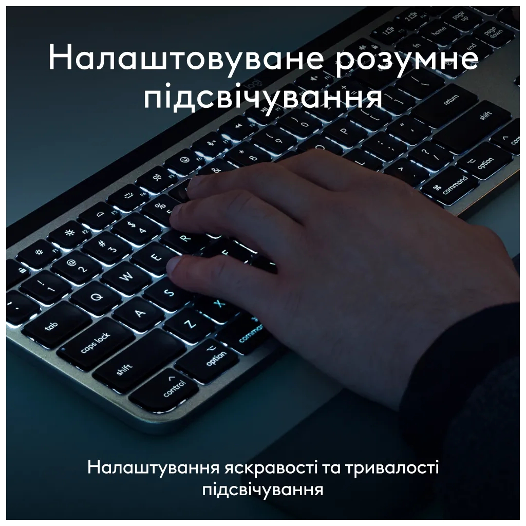 Клавіатура Logitech MX Keys S для MAC Bluetooth/Wireless UA Pale Grey (920-011638) - зображення 6