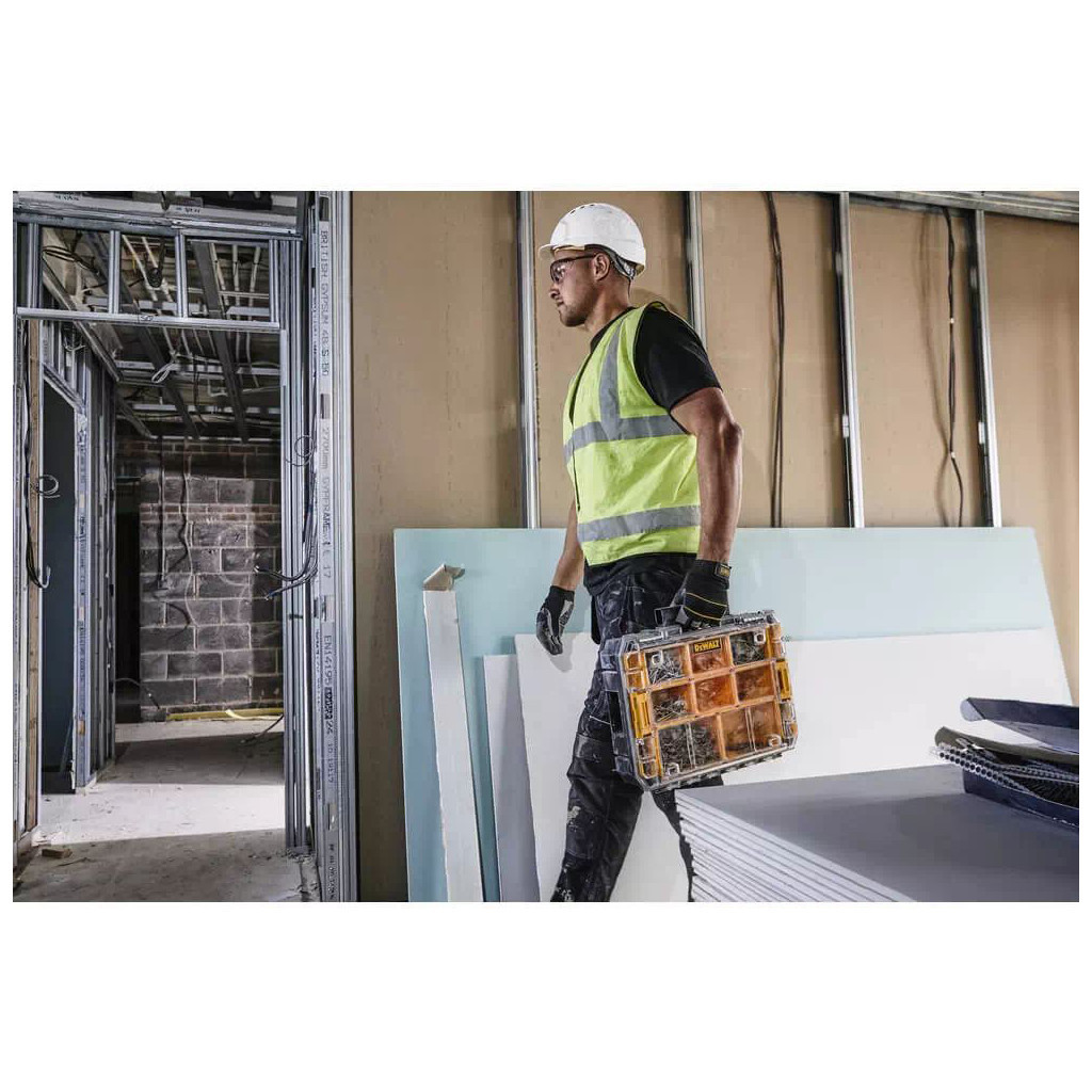 Ящик для інструментів DeWALT TSTAK, прозора кришка, 10 чашок, IP54 (DWST82968-1) - зображення 5