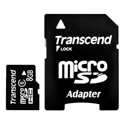 Карта пам'яті Transcend 8Gb microSDHC class 6 (TS8GUSDHC6) - зображення 1