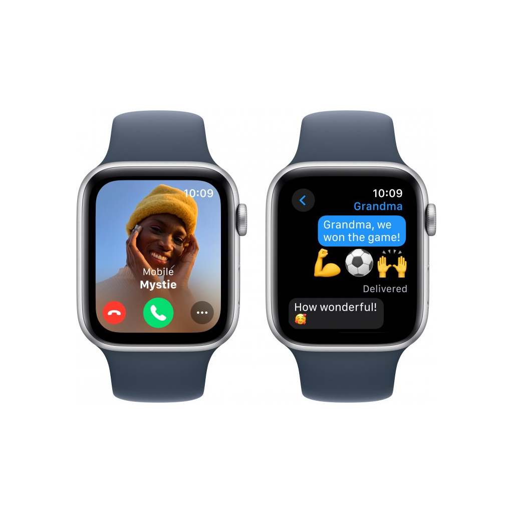 Смарт-годинник Apple Watch SE 2023 GPS 44mm Silver Aluminium Case with Storm Blue Sport Band - M/L (MREE3QP/A) - зображення 4