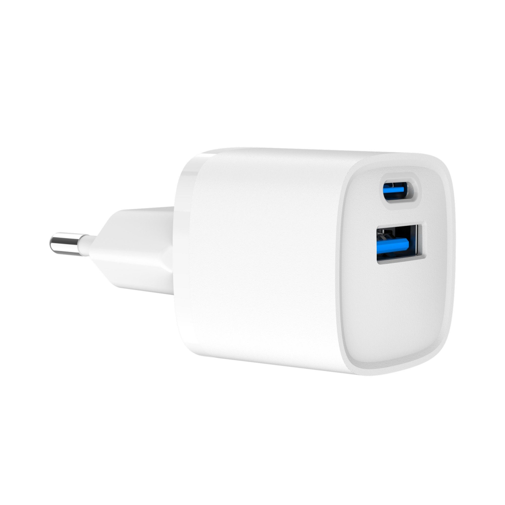 Зарядний пристрій Gembird 1xUSB-C PD20W + 1xUSB QC3.0 white (TA-UC-PDQC20-W-01) - зображення 3