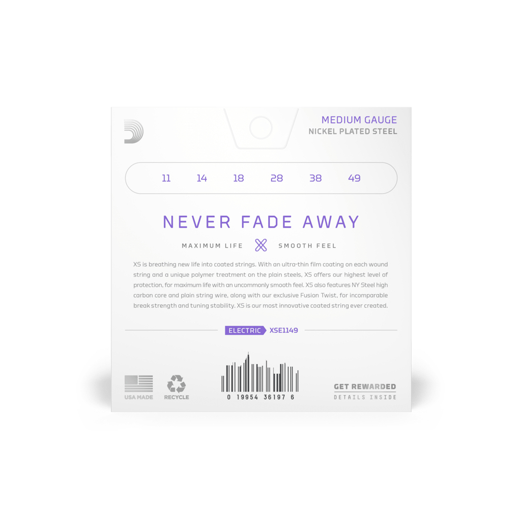 Струни для гітари D'Addario XS Coated Electric Guitar Strings Medium (11-49) (XSE1149) - зображення 3