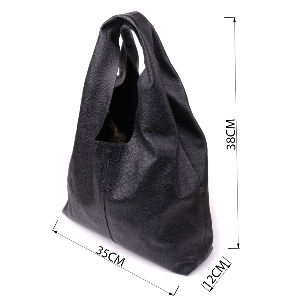 Сумка Grande Pelle Шопер 2 в 1 з натуральної шкіри Чорна (22881) - зображення 3