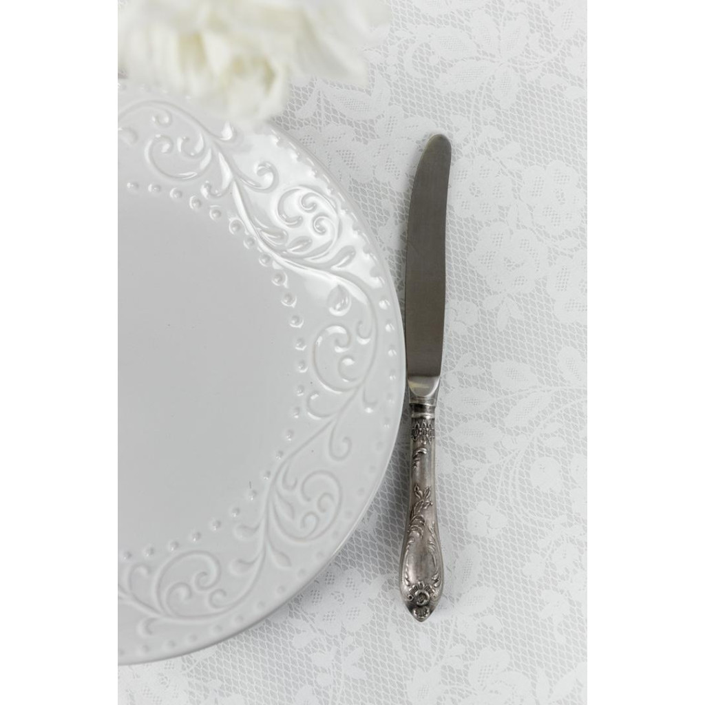 Скатертина Прованс непромокаюча Simfoni Мереживо на білому D-180 см (033835) - зображення 3