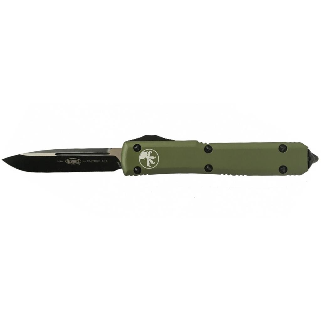 Ніж Microtech Ultrtaech Drop Point Black Blade Green (121-1OD) - зображення 1