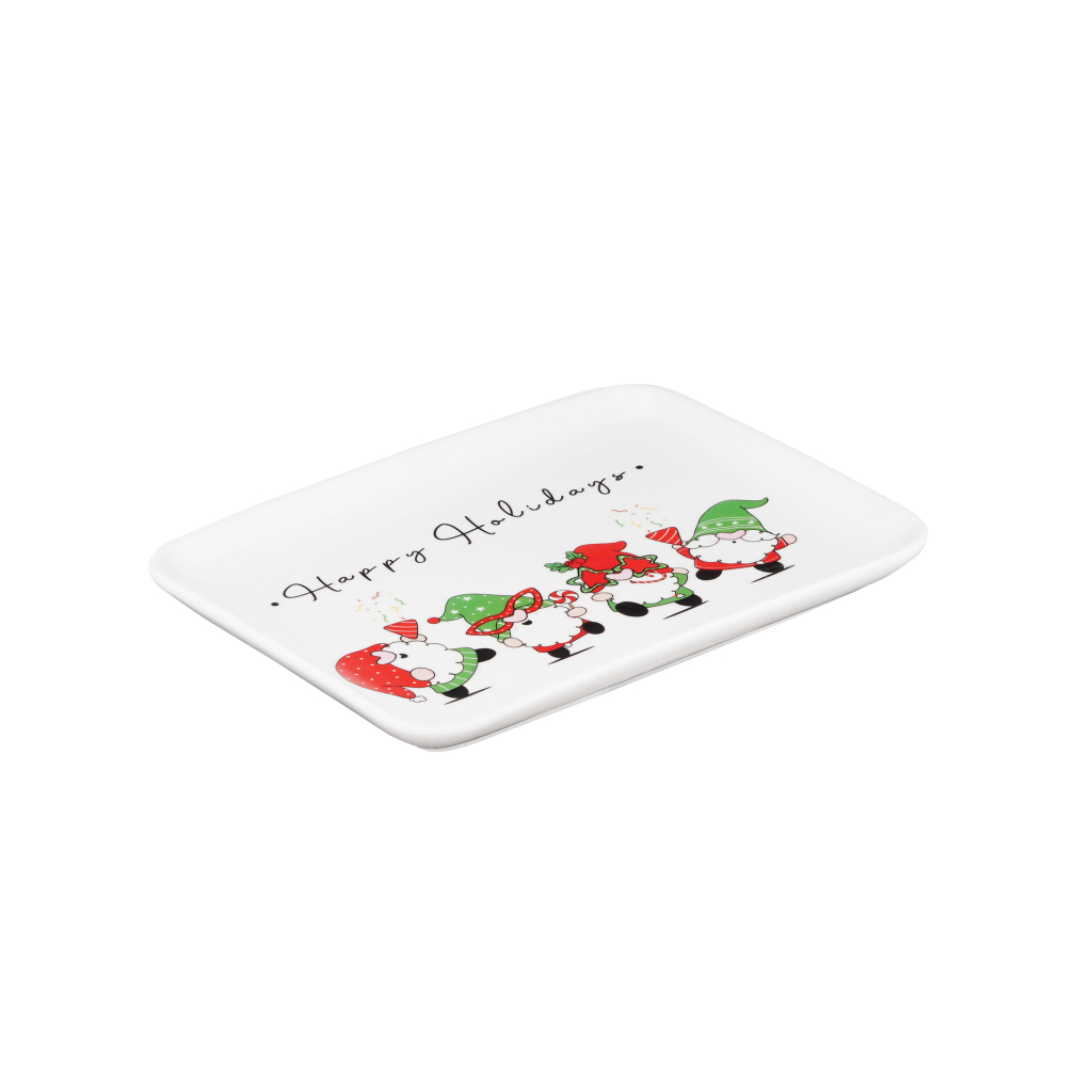 Блюдо Ardesto Christmas Gnomes, 20х15см, порцеляна, прямокутна (AR3063) - зображення 2