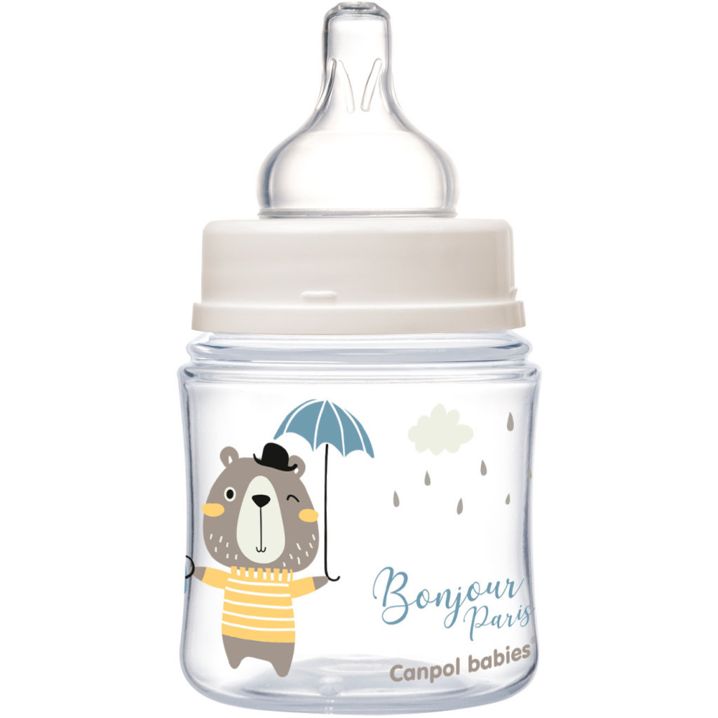Пляшечка для годування Canpol babies Bonjour Paris з широким отвором 120 мл Синя (35/231_blu) - зображення 3