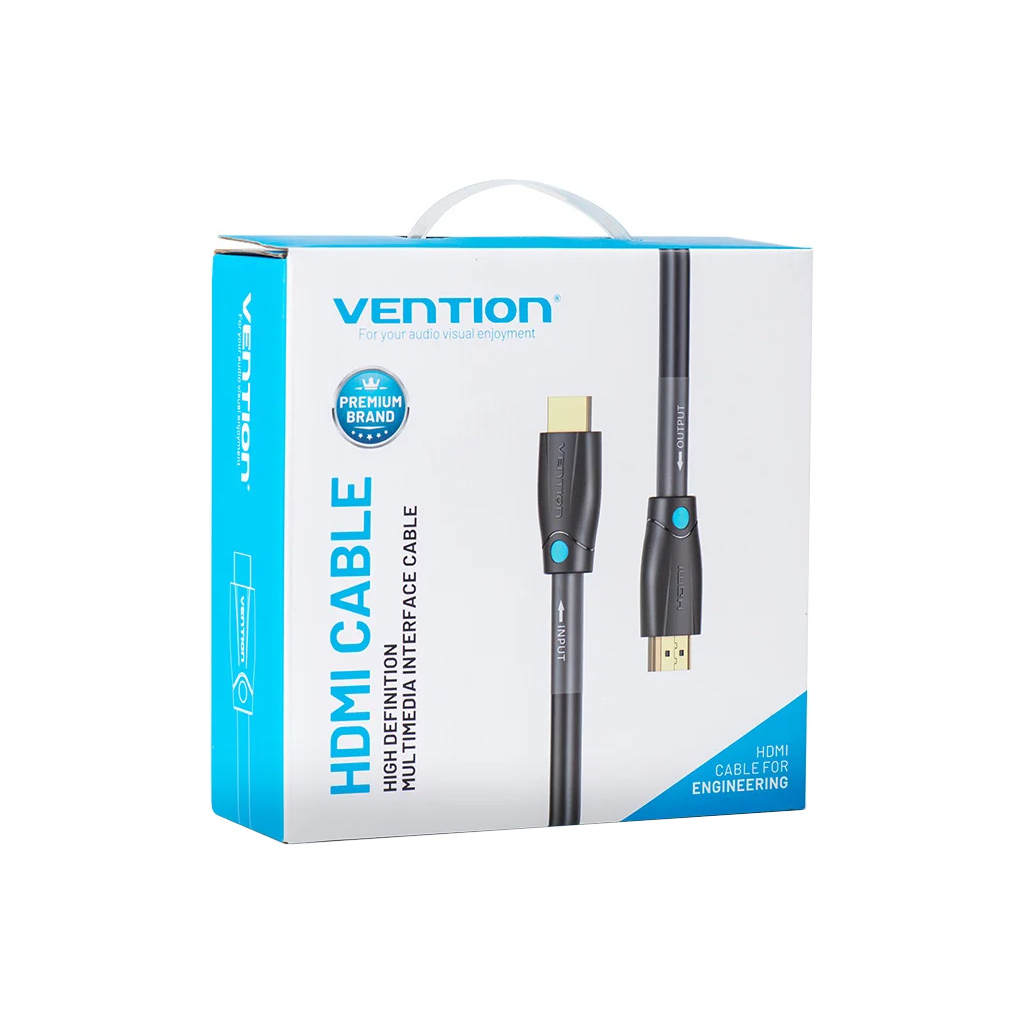 Кабель мультимедійний HDMI M to HDMI M 1.0m engineering black Vention (AAMBF) - изображение 2