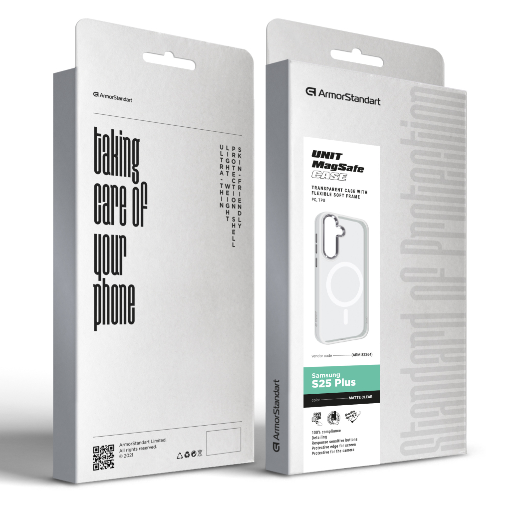 Чохол до мобільного телефона Armorstandart Unit MagSafe Samsung S25 Plus Matte Clear Silver (ARM82264) - зображення 6