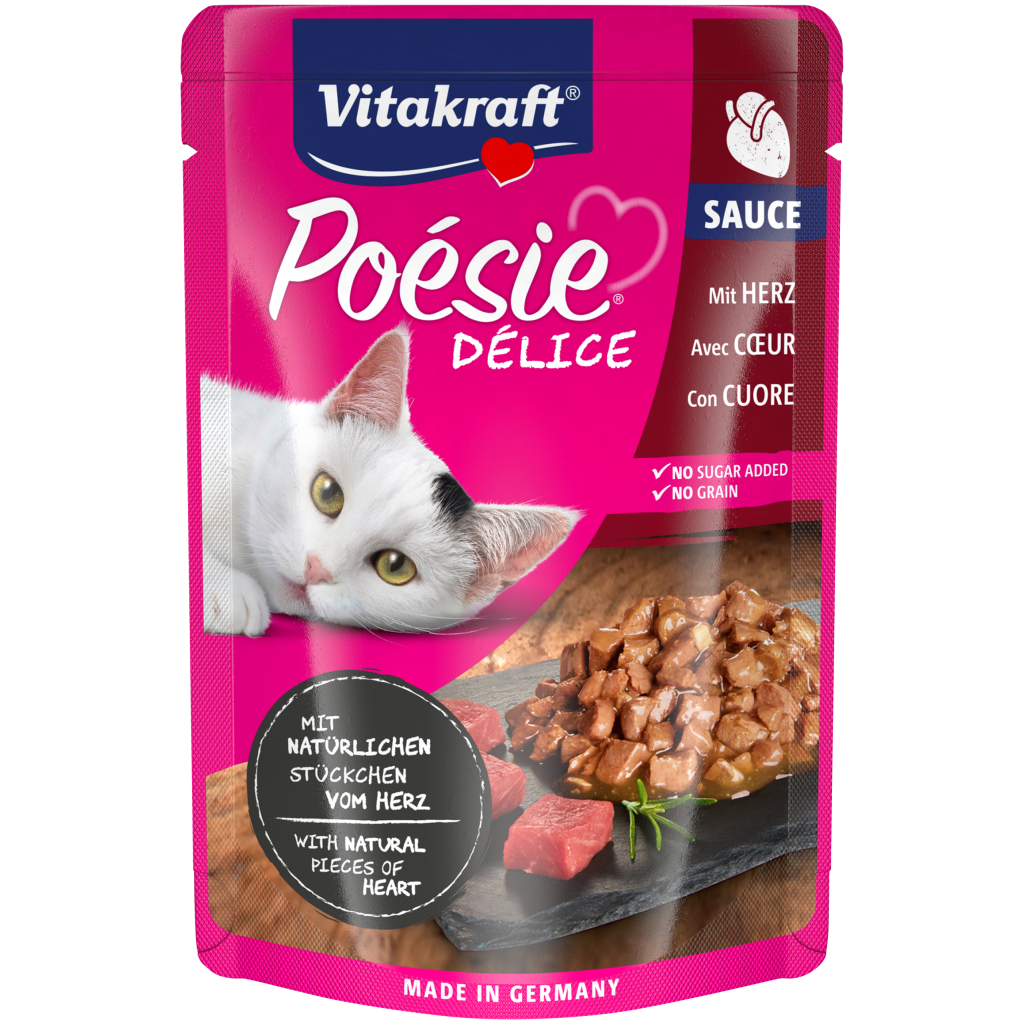 Вологий корм для кішок Vitakraft Poésie Délice pouch серця в соусі 85 г (4008239352897) - зображення 1