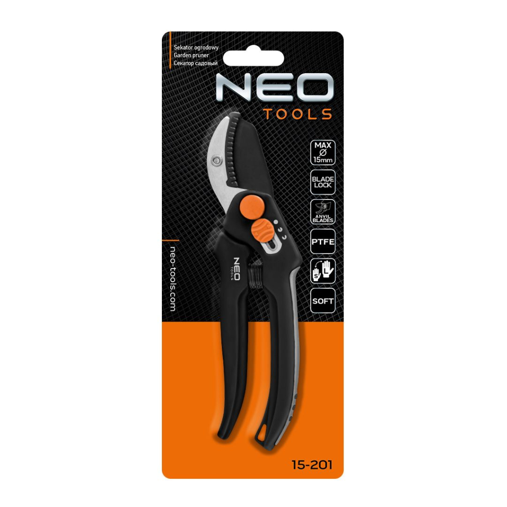 Секатор Neo Tools контактний, d різу 15мм, 185мм, 169г (15-201) - зображення 10