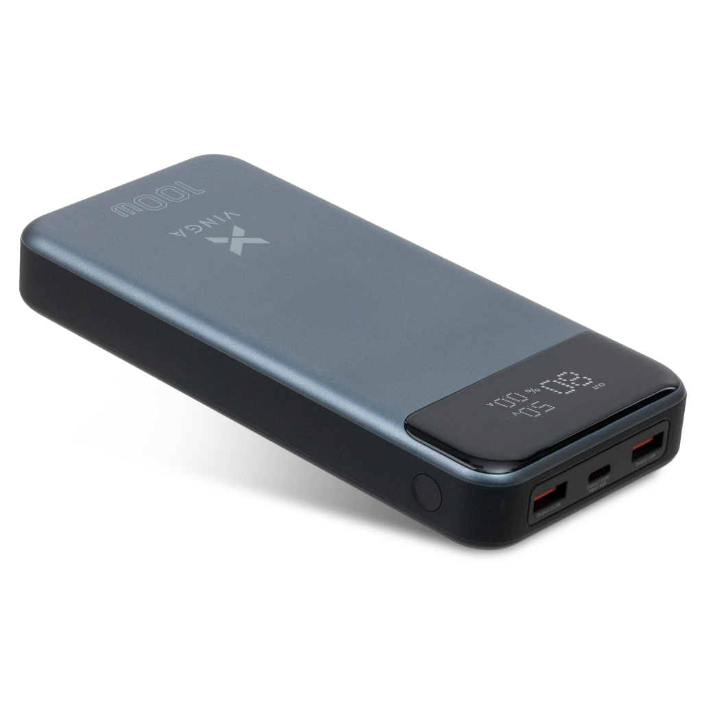 Батарея універсальна Vinga 30000 mAh 100W Display VA Grey (Li-Ion) (VPBB30100) - зображення 2