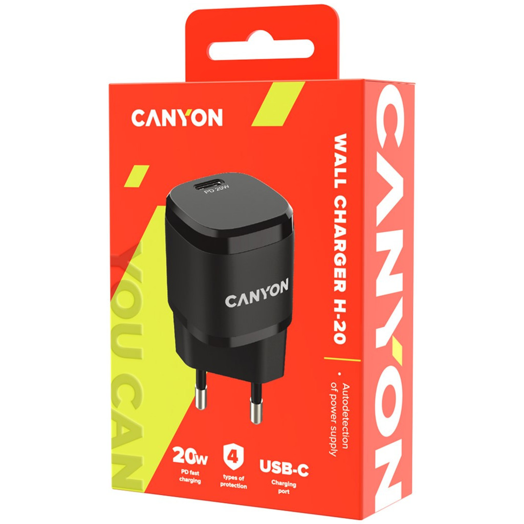 Зарядний пристрій Canyon PD 20W black (CNE-CHA20B05) - зображення 4