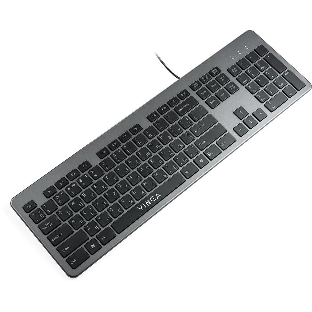 Клавіатура Vinga KB735 black-grey - зображення 2