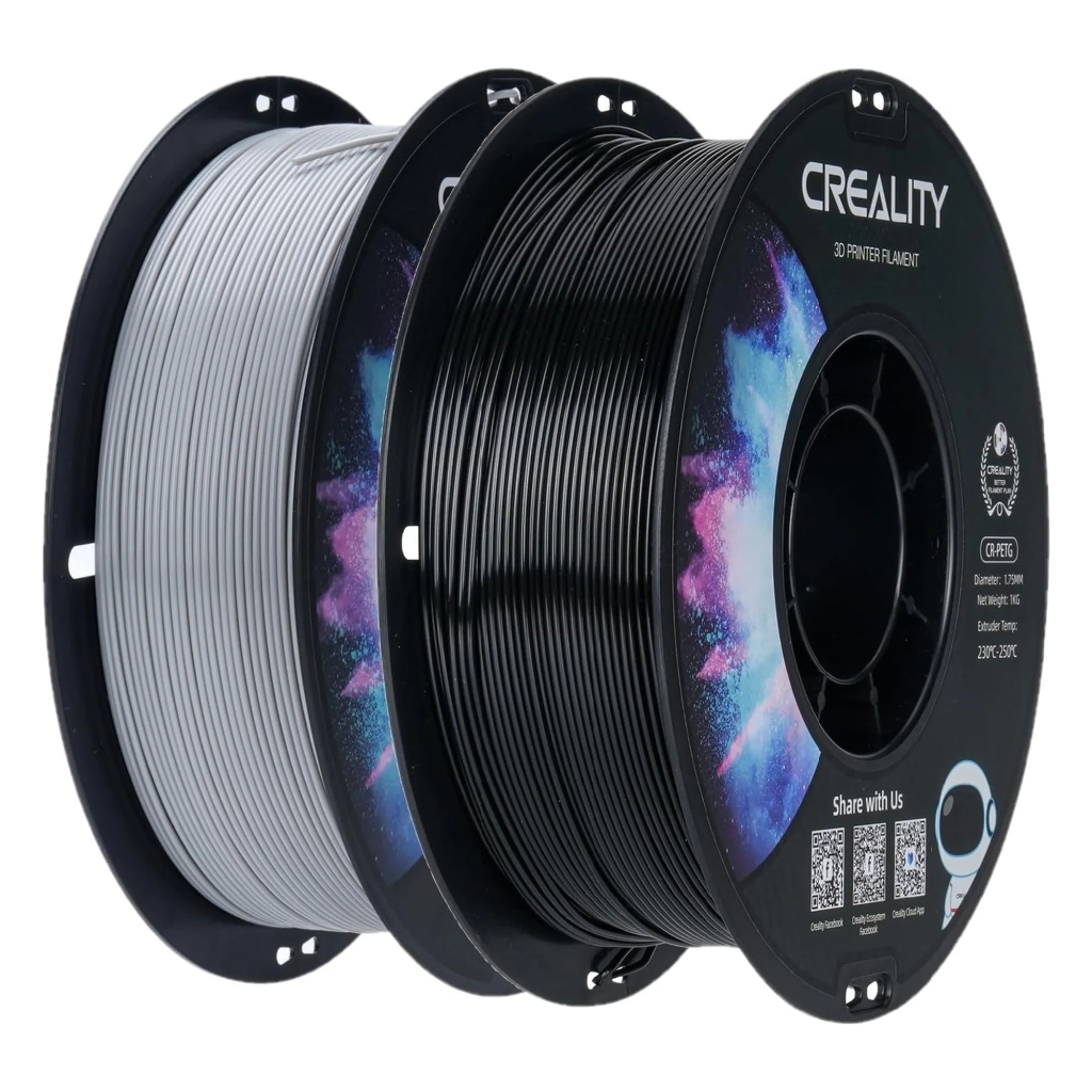 Пластик для 3D-принтера Creality PETG 1.75мм, black+gray, 2x1кг (3301030086) - зображення 1