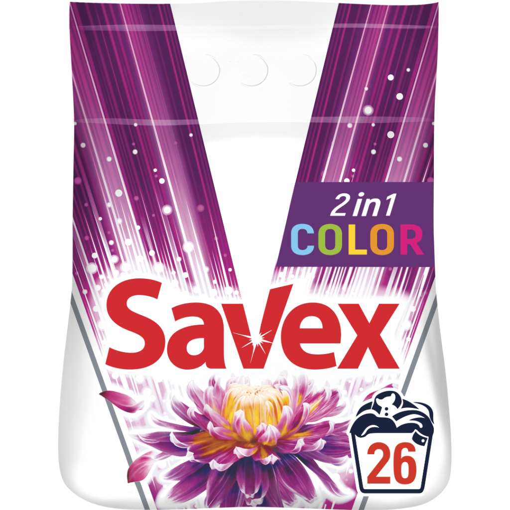 Пральний порошок Savex 2 in 1 Color 4 кг (3800024013188) - зображення 1