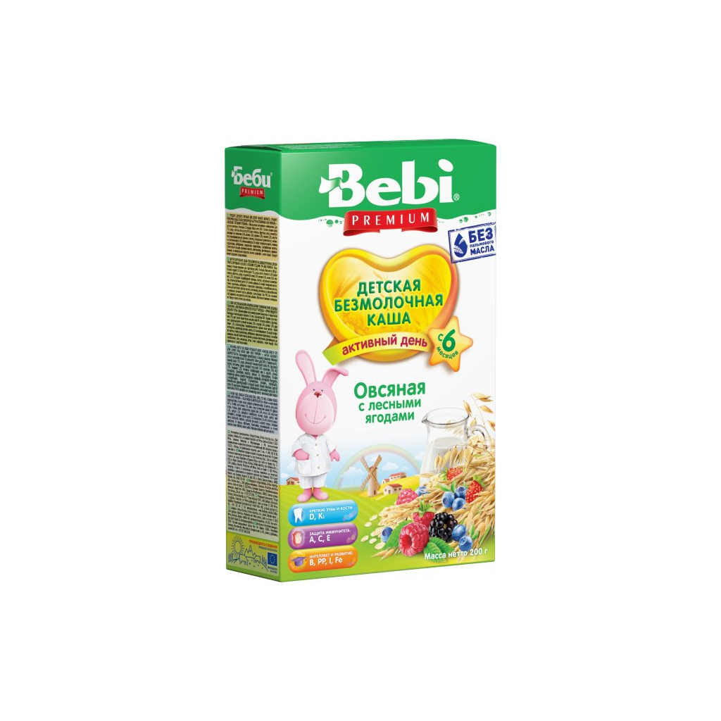 Дитяча каша Bebi Premium вівсяна з лісовими ягодами +5 міс. 200 г (3838471016520) - зображення 1