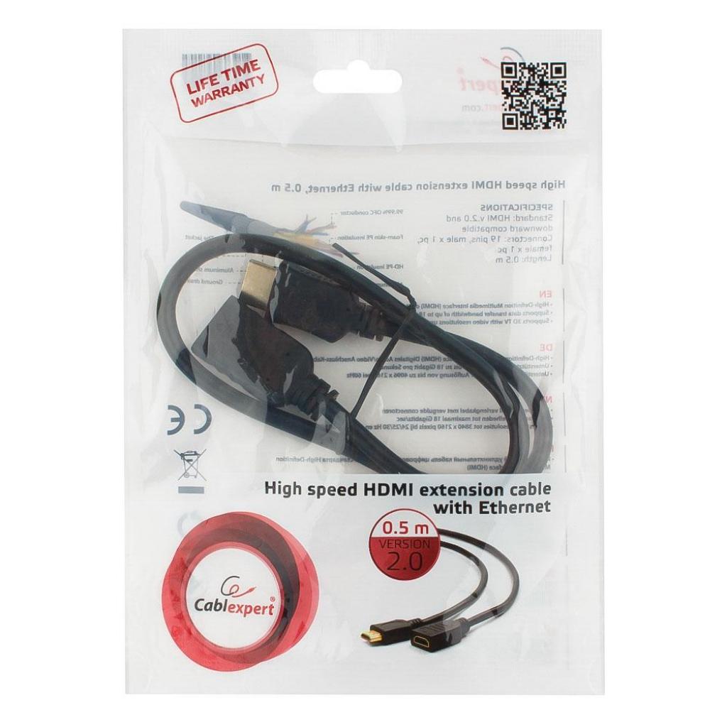 Кабель мультимедійний HDMI male to female 0.5m Cablexpert (CC-HDMI4X-0.5M) - изображение 5