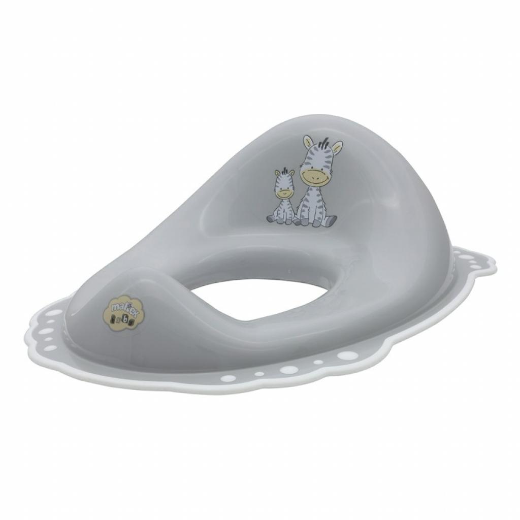 Накладка на унітаз Maltex з гумками Зебра Сіре (3910458) - зображення 1