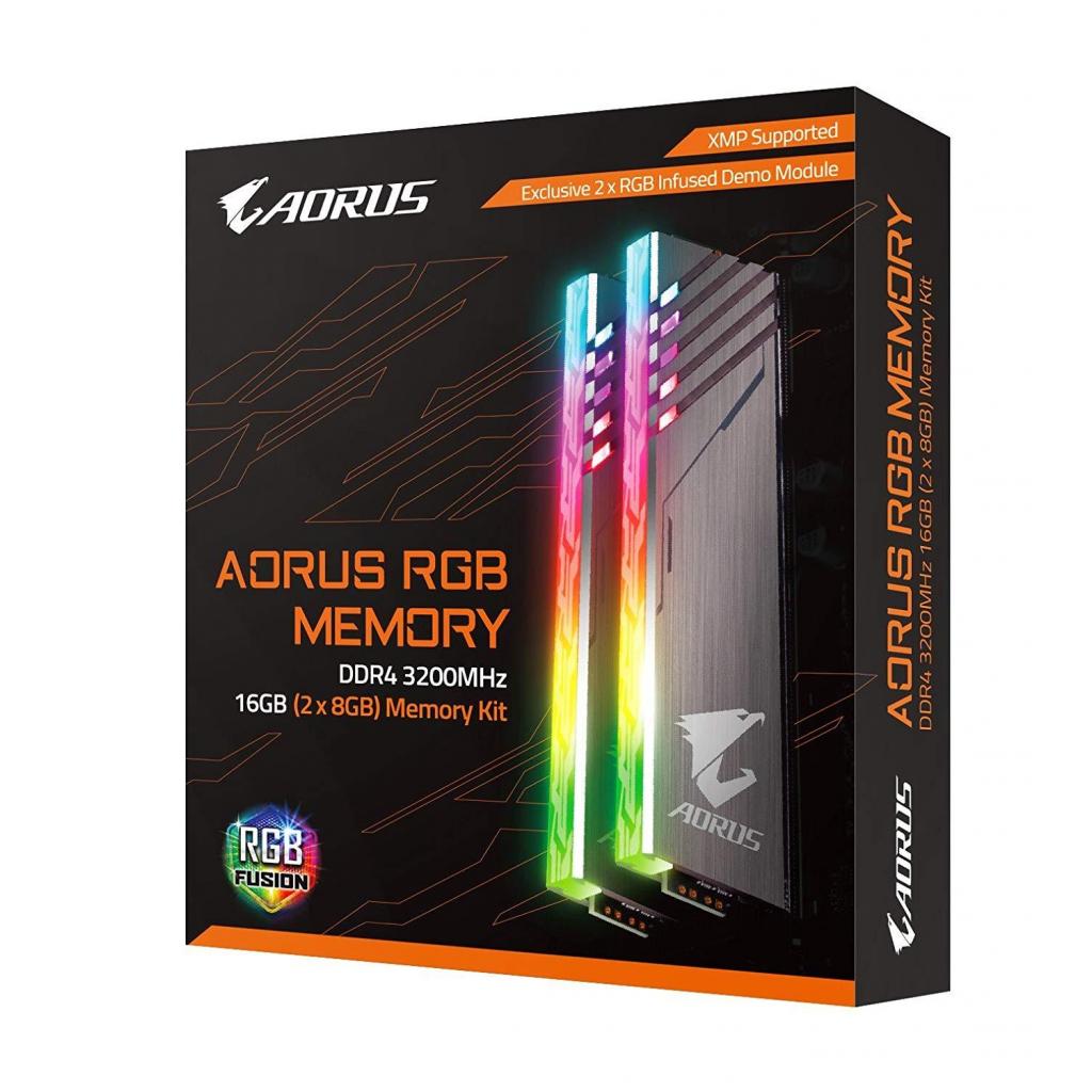Модуль пам'яті для комп'ютера DDR4 16GB (2x8GB) 3200 MHz RGB Fusion GIGABYTE (GP-AR32C16S8K2SU416R) - зображення 5
