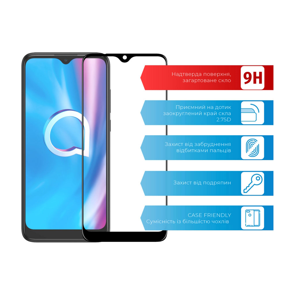 Скло захисне ACCLAB Full Glue Alcatel 5030D (1283126509094) - зображення 2