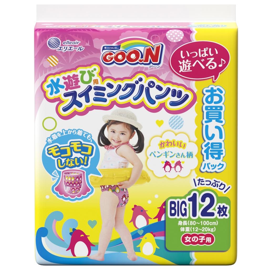 Підгузки GOO.N Трусики для плавання для дівчаток 12-20 кг XL 12 шт (853668) - зображення 1