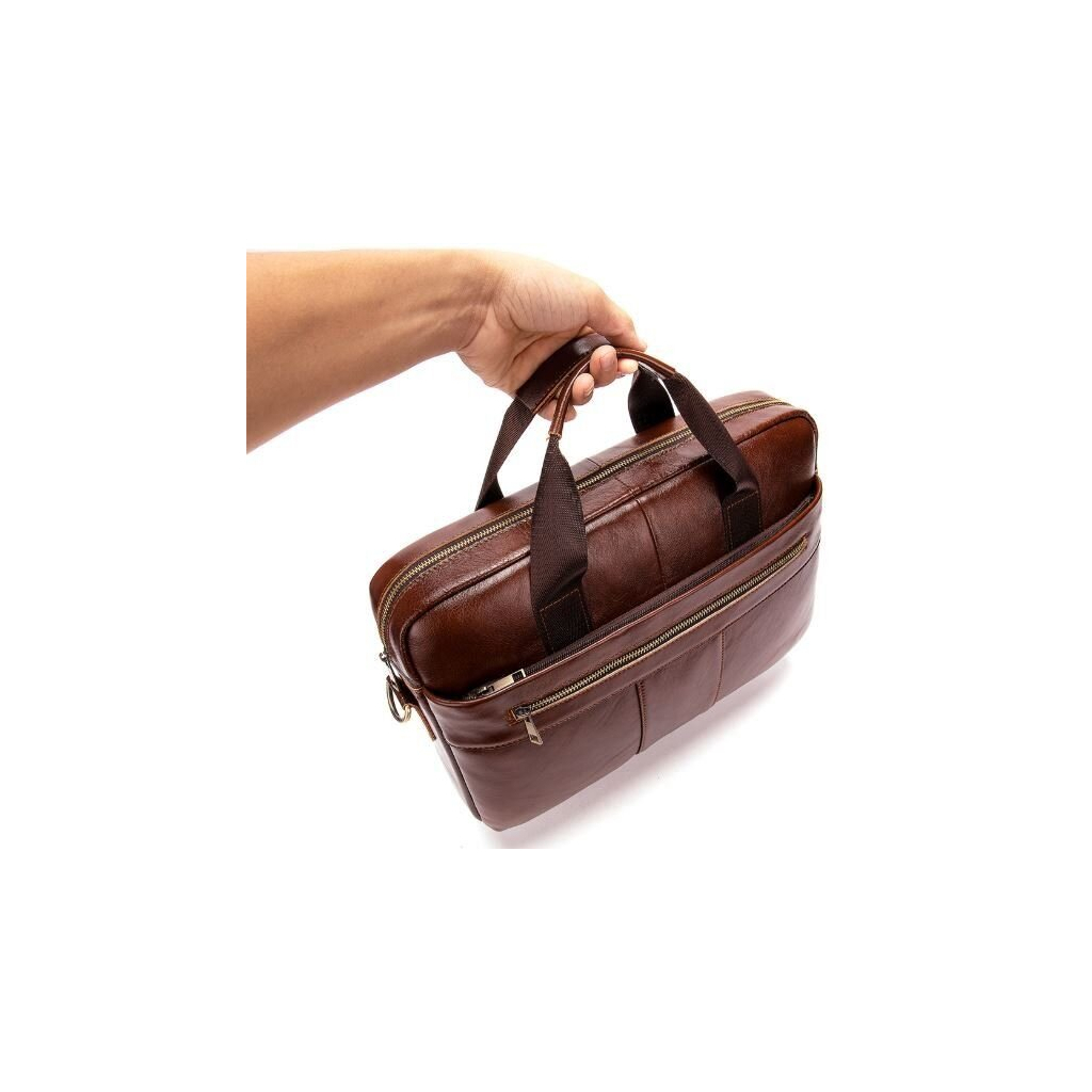 Сумка Vintage Чоловіча з зернистої шкіри Коричнева (14836) - зображення 9