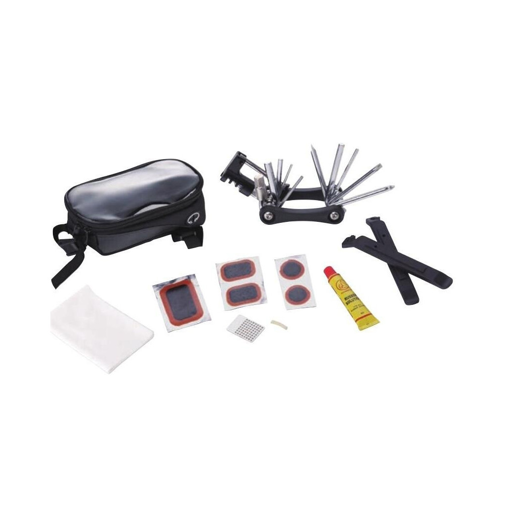 Велосумка нарамна Bravvos KL-9812C + мультитул, лопатки, латки, клей (BIB-013) - зображення 1