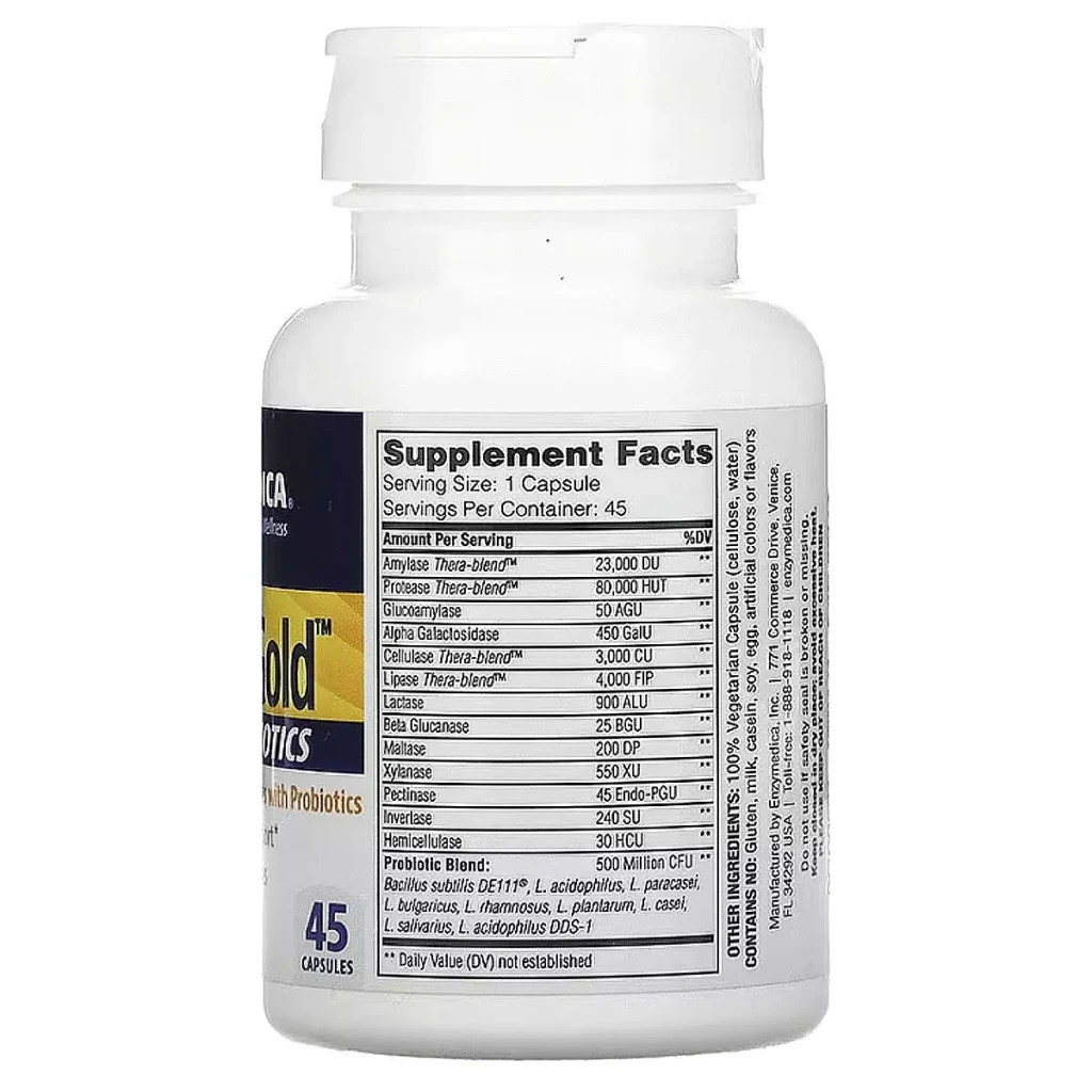 Пробіотики Enzymedica Ферменти з пробіотиками, Digest Gold + Probiotics, 45 капсул (ENZ-29110) - зображення 2