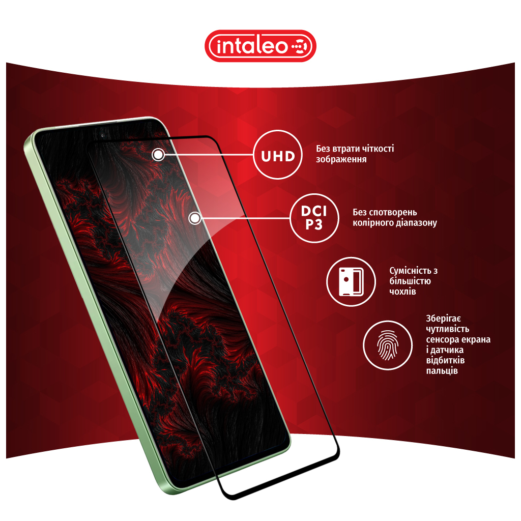 Скло захисне Intaleo Full Glue Xiaomi Redmi Note 13 4G Black (1283126583896) - зображення 4