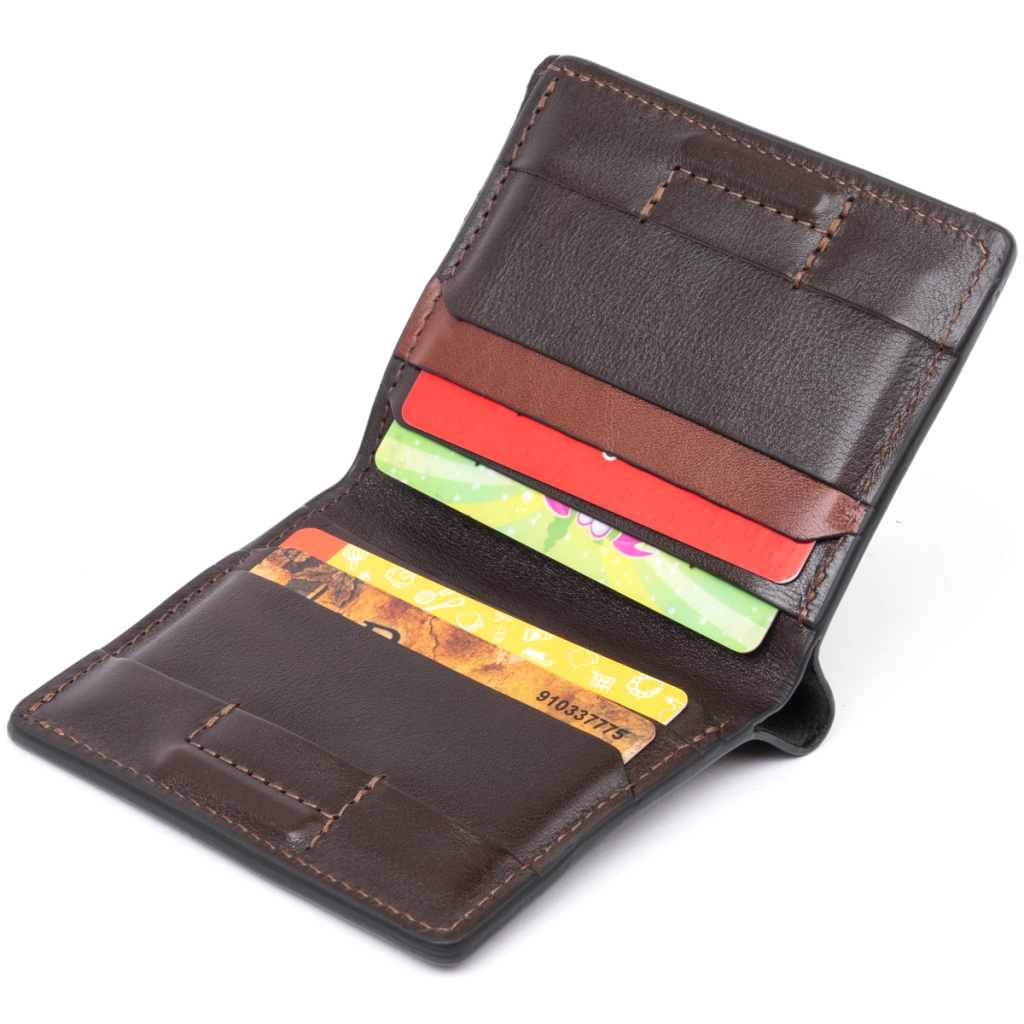 Портмоне Grande Pelle У гладкій шкірі Коричневе (11328) - зображення 6