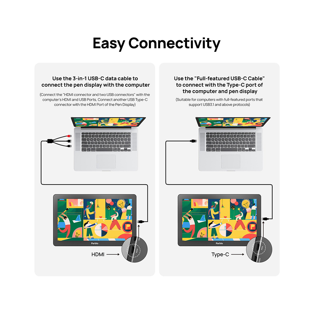 Графічний планшет Parblo Coast 16 Pro Gen2 (COAST16PROG2) - зображення 5