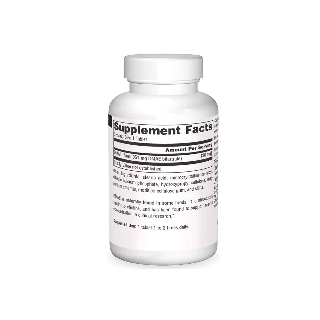 Амінокислота Source Naturals Диметиламіноетанол, 130 мг, DMAE, 50 таблеток (SN0621) - зображення 2