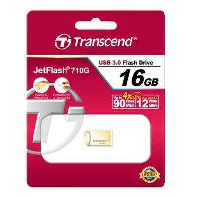 USB флеш накопичувач Transcend 16GB JetFlash 710 Metal Gold USB 3.0 (TS16GJF710G) - зображення 3